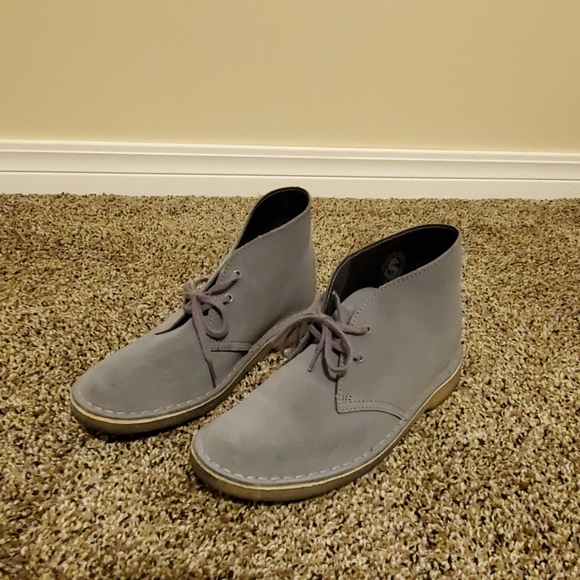 clarks desert boot blue grey